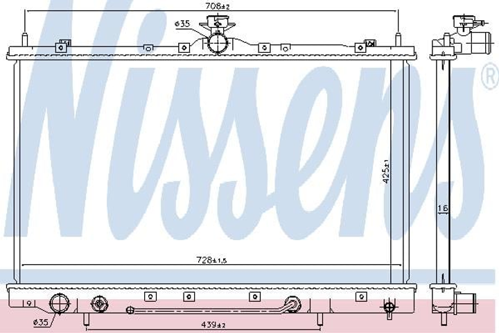 Радіатор охолодження MITSUBISHI GRANDIS 04- 2.4 i 16V вир-во Nissens Nissens (628975) - зображення 1