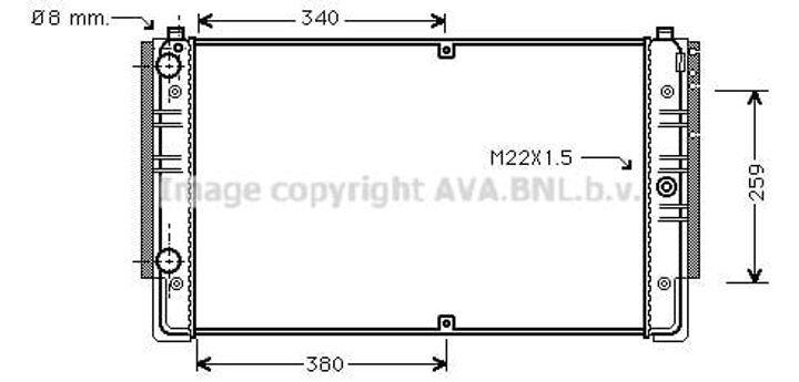 Радиатор охлаждения VOLKSWAGEN TRANSPORTER T4 70X, 7D 90- пр-во AVA Ava (VNA2149) - изображение 1