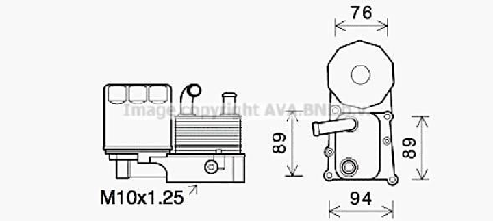 Радіатор масляний FORD TRANSIT CONNECT TC7 02- 1.8 TDCi у зборі вир-во AVA Ava (FD3686H) - зображення 1