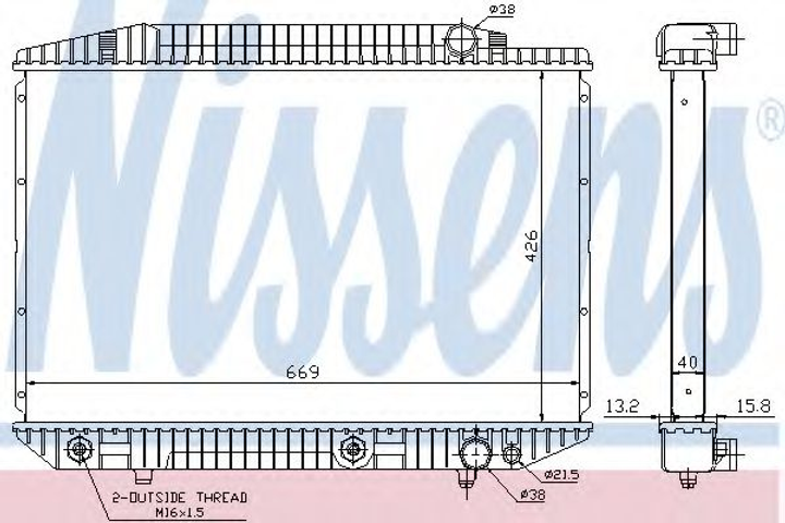 Радиатор охлаждения MERCEDES S-CLASS W 126 79- пр-во Nissens Nissens (62727A) - изображение 1