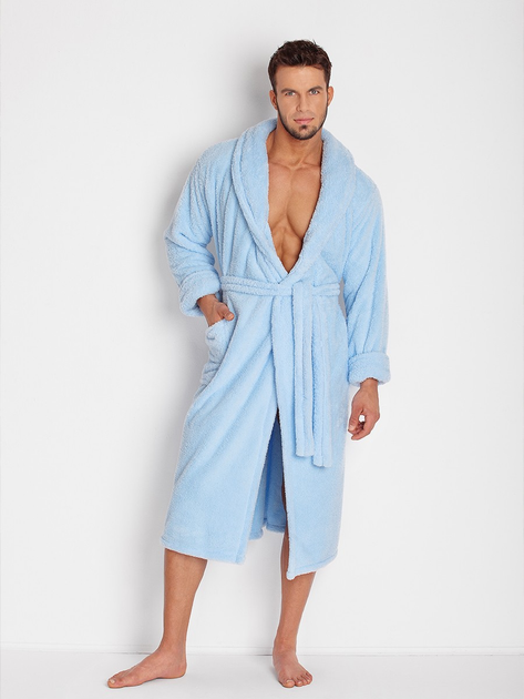 Халат чоловічий махровий DKaren Male Housecoat 130 M Light Blue (5901780662776) - зображення 1