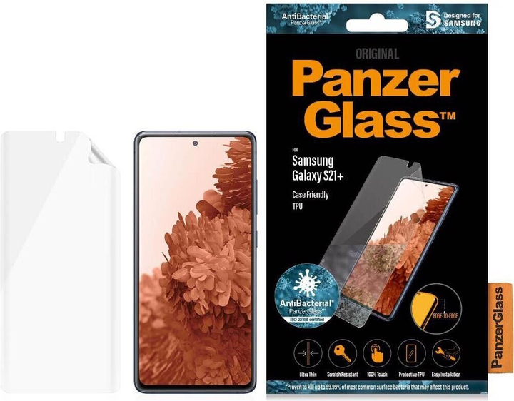 Folia ochronna Panzer Glass TPU do Samsung Galaxy S21 Plus SM-G996 antybakteryjna (5711724072604) - obraz 2