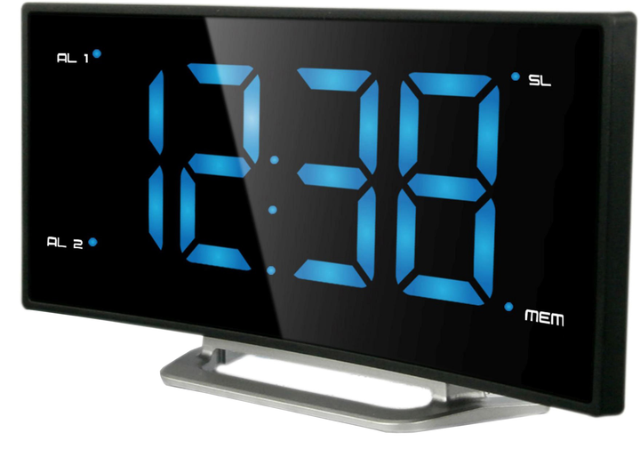 Настольные часы с радио Technoline WT460 Blue LED Black/Silver (WT460 ...