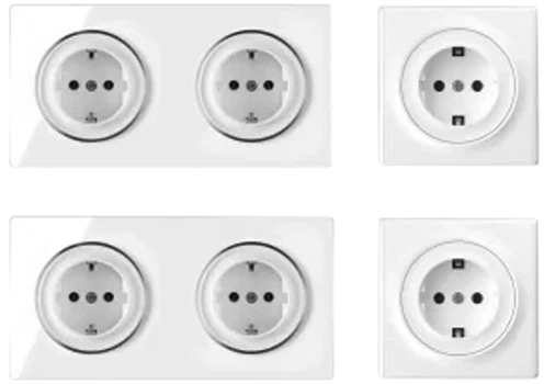 Комплект дизайнерских розеток OneKeyElectro Lux White 10 шт (OKE500201 ...