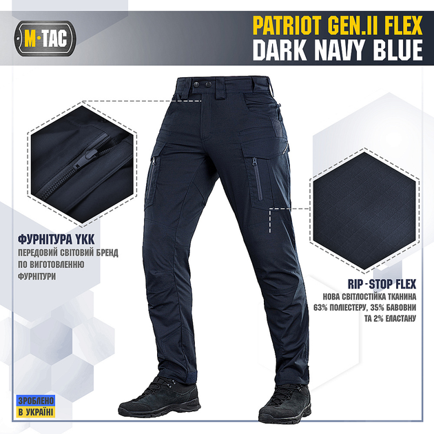 Брюки Patriot Gen.II Flex M-Tac Синий 40 - изображение 2