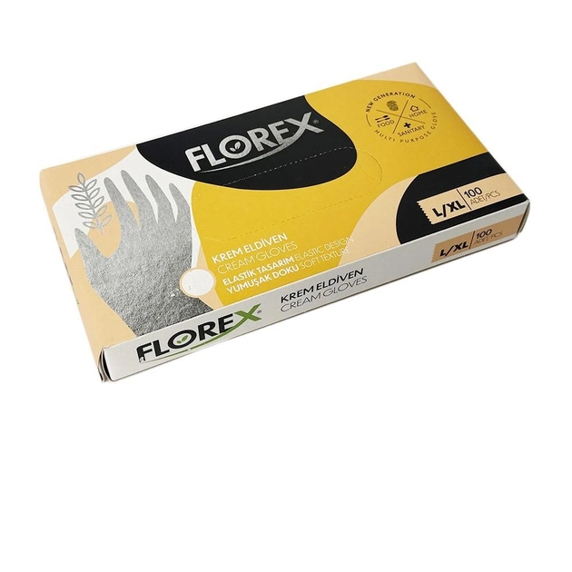 Одноразові рукавички FLOREX, кремовий L/XL, 100 шт Reflex - зображення 2