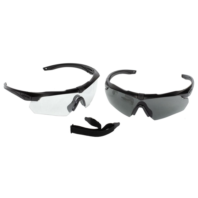 Комплект балістичних окулярів ESS Crossbow 2x Ballistic Eyeshields Kit Clear & Smoke Gray Lens - зображення 1