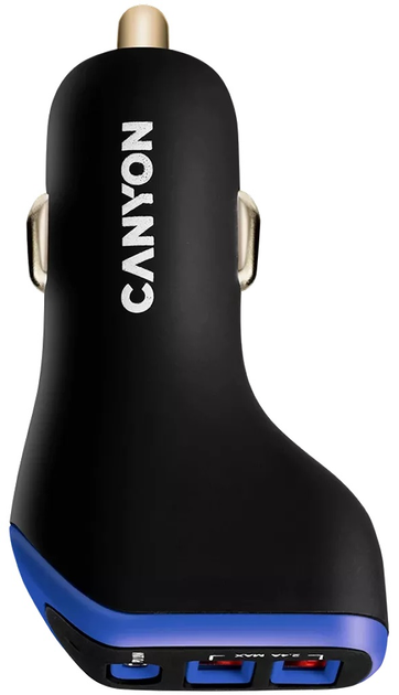 Автомобільний зарядний пристрій Canyon Car charger C-08 Чорно-фіолетовий (CNE-CCA08PU) - зображення 2