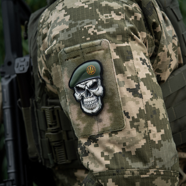 M-Tac нашивка Череп у береті (загальний Сухопутних військ) - изображение 2