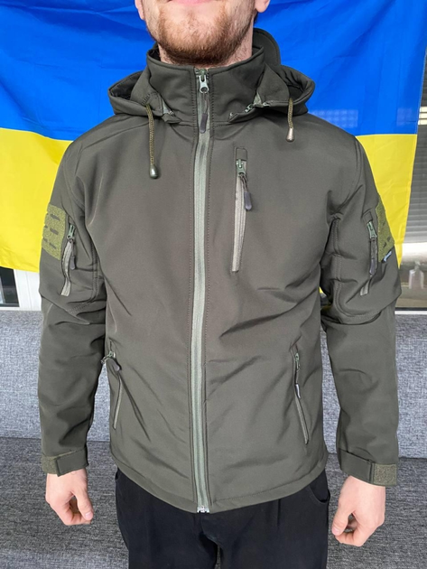 Куртка армійська SoftShell Олива осінь/зима на флісі XXL (0511) - зображення 1