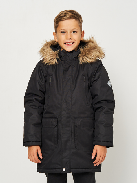 Акція на Підліткова зимова куртка-парка для хлопчика Huppa Roman 2 12380230-00009 170 см Чорна від Rozetka