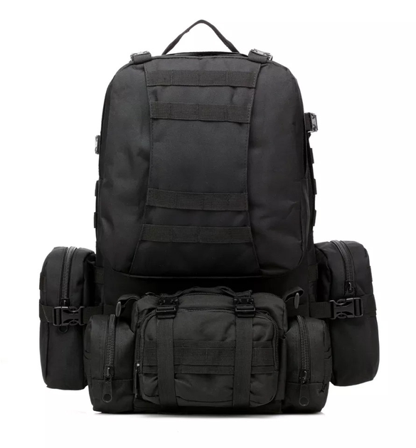 Рюкзак з підсумками Lesko B08 55 літрів Black (0277-R) - зображення 2