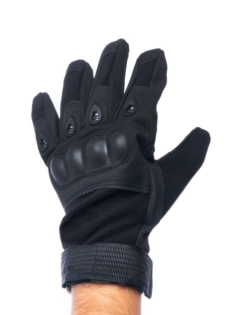 Тактичні повнопалі рукавички (велорукавиці, моторукавиці) Eagle Tactical ET-12 Black Розмір XL - зображення 2
