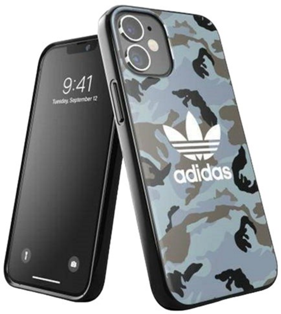 Панель Adidas OR SnapCase Camo для Apple iPhone 12 mini Синій-Чорний (8718846087421) - зображення 1