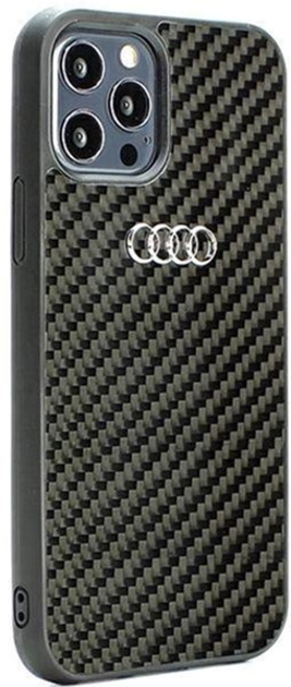 Etui plecki Audi Carbon Fiber do Apple iPhone 12/12 Pro Black (6955250224352) - obraz 1