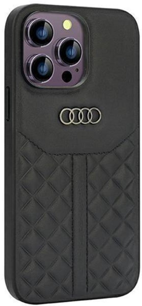 Etui plecki Audi Genuine Leather do Apple iPhone 14 Pro Max Black (6955250226431) - obraz 1