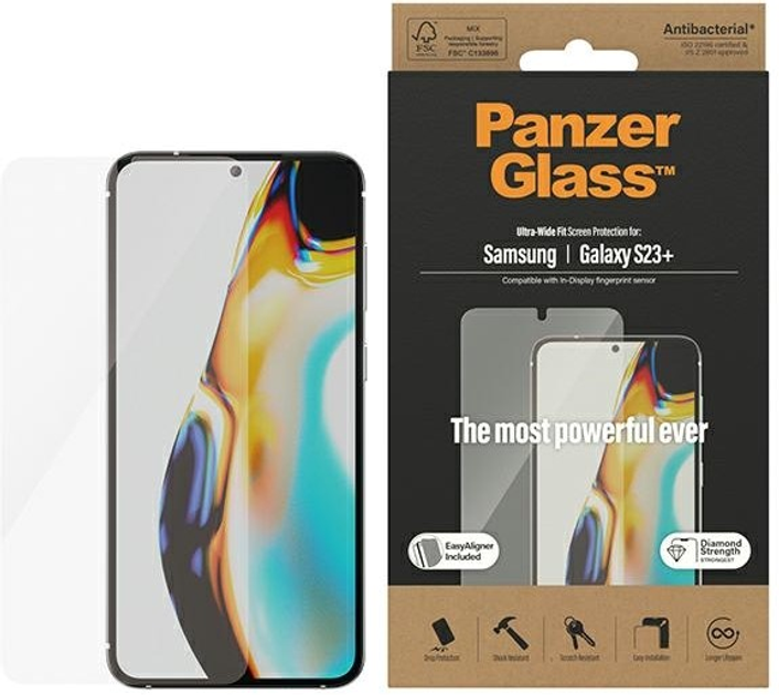 Szkło ochronne Panzer Glass Ultra-Wide Fit do Samsung Galaxy S23 Plus SM-S916 z aplikatorem (5711724073168) - obraz 1