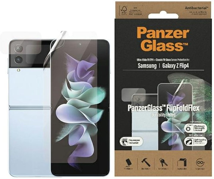 Zestaw ochronny Panzer Glass Ultra-Wide Fit TPU + Classic Fit Glass do Samsung Galaxy Flip 4 (5711724073106) - obraz 1