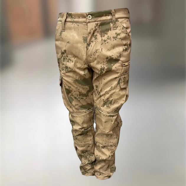 Брюки тактические софтшелл с флисом Combat, размер XL, цвет Жандарм, утепленные брюки для военных - изображение 1