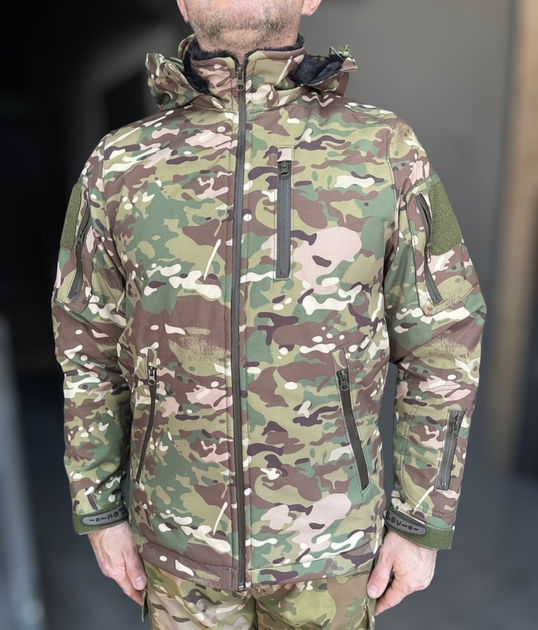Куртка тактическая зимняя Softshell, Special, Мультикам, размер XL, на подкладке из искусственного меха - изображение 1