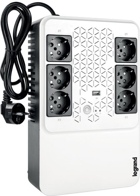 Джерело безперебійного живлення Legrand Keor Multiplug 600VA (360W) White/Black (3414971227262) - зображення 2