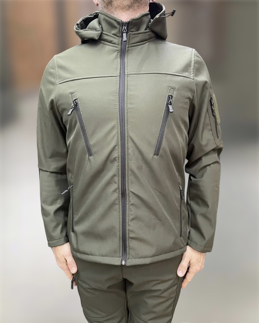 Куртка флисовая тактическая Softshell Олива L - изображение 1