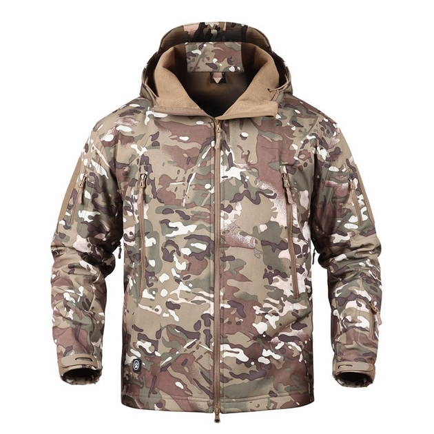 Тактична куртка Pave Hawk PLY-6 Camouflage CP M камуфляжна водонепроникна з кишенями та затяжками - зображення 1