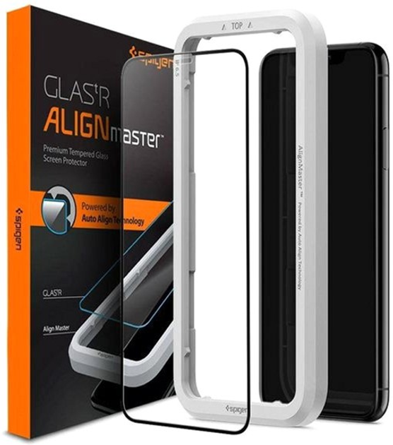 Szkło ochronne Spigen AlignMaster Glass FC do Apple iPhone 11 (8809671018398) - obraz 1