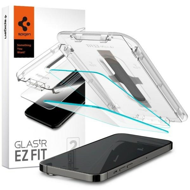 Zestaw szkieł ochronnych Spigen EZ FIT Glass.TR do Apple iPhone 14 Pro 2 szt (8809811866483) - obraz 2