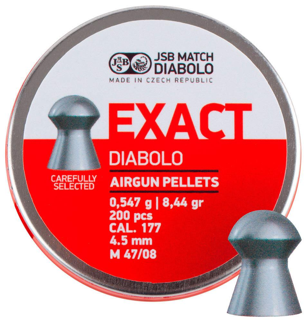 Кулі пневматичні JSB Diabolo Exact 0,547 г калібру 4,5 мм (200шт/уп) - зображення 1