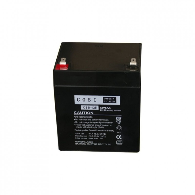 Батарея до ДБЖ COSI AGM 12V 5Ah F1 (CSB-125) (155080) - изображение 1