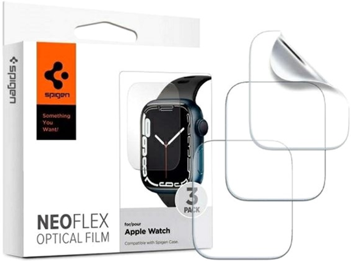 Zestaw folii ochronnych Spigen Neo Flex do Apple Watch 7 45 mm 4/5/6/SE 3 szt (8809811856545) - obraz 1