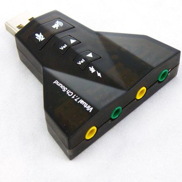 Звуковая карта USB для компьютера или ноутбука внешняя, с кнопками управления арт.100194 - изображение 3