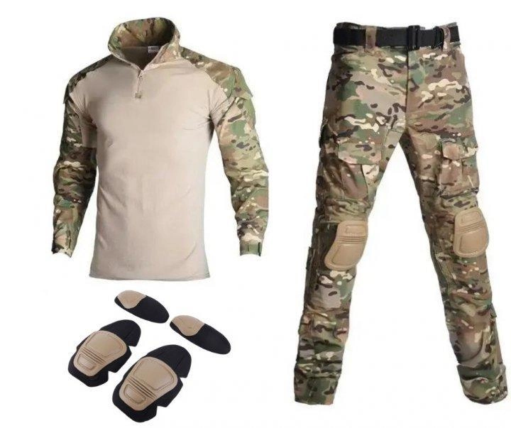 Тактичний костюм 3 в 1, Сорочка+ Штани + наколінники та налокотніки розмір 3XL - зображення 2