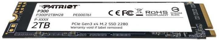 Накопитель SSD M2 2Tb Patriot P300 PCI Express 3.0 x4 (P300P2TBM28 ...