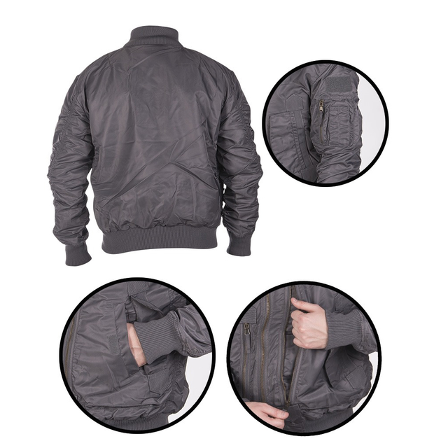 Куртка демісезонна Sturm Mil-Tec US Tactical Flight Jacket Urban grey 2XL (10404608) - изображение 2