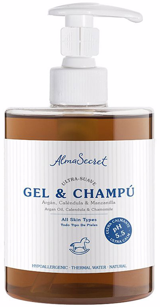 Delikatny żel-szampon do nawilżania włosów Alma Secret Gel-Champo Suave Con Argan, Calendula y Manzanilla 500 ml (8436568711461) - obraz 1