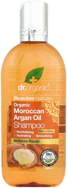 Szampon z olejkiem arganowym Dr. Organic Bioactive Haircare Moroccan Argan Oil Shampoo 265 ml (5060176674868) - obraz 1