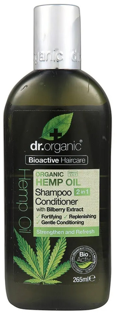 Шампунь-кондиціонер Dr. Organic Bioactive Haircare Hemp Oil 2 In 1 Shampoo & Conditioner 265 мл (5060391841854) - зображення 1