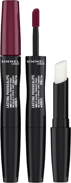 Błyszcząca szminka Rimmel London Lasting Provocalips Double Ended Long-Lasting Lipstick Shade 570 No Wine-Ing 3.5g (3616302737888) - obraz 1