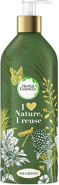Szampon regenerujący i nawilżający włosy Herbal Essences Botella Rellanable Aluminio Argan 430 ml (8001841990354) - obraz 1