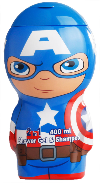 Шампунь-гель для дітей Air Val International Marvel Capitan America Gel y Shampoo 2d 400 мл (8411114090337) - зображення 1