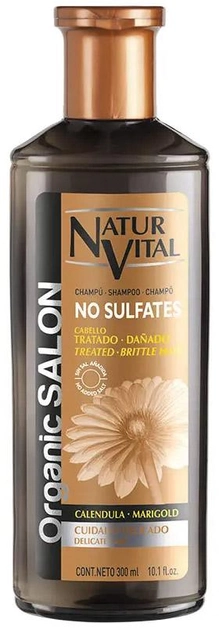 Szampon do włosów suchych Naturvital Organic Salon Shampoo Sin Sulfatos Cuidado Delicado 300 ml (8414002070503) - obraz 1