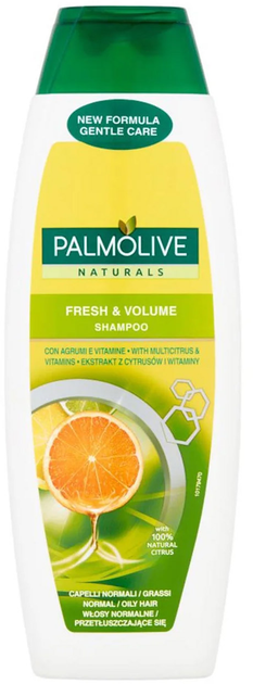 Шампунь для надання об'єму волоссю Palmolive Naturals Fresh & Volume Shampoo Citrus 350 мл (8714789880464) - зображення 1