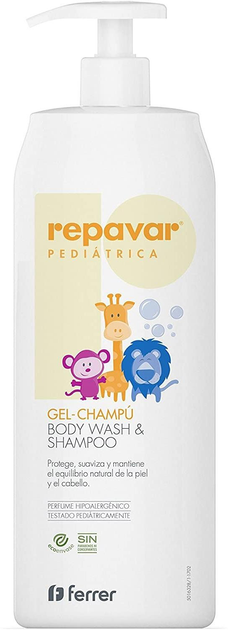 Żelowy szampon do włosów i ciała Repavar Pediatrica Gel Shampoo 750 ml (8470001618740) - obraz 1