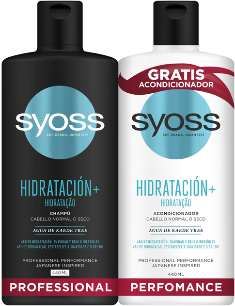 Zestaw Syoss Hidra Acond Hidratacion Shampoo 440 ml + Conditioner 440 ml (8410436374170) - obraz 1