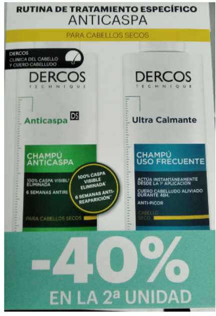 Набір Vichy Dercos Anti-Dandruff Shampoo Ds Dry Hair 200 мл + Ultra Soothing Shampoo Frequent Use 200 мл (8431567497057) - зображення 1