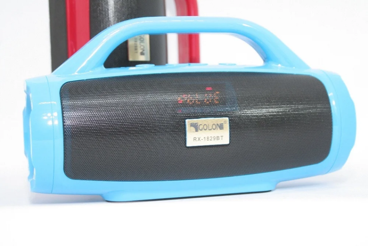 Портативна переносна Bluetooth колонка з ручкою FM радіо USB з функцією Power Bank Блакитна Golon - изображение 2
