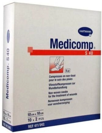 Пов'язка Hartmann Medicomp Sterile Gauze 10 x 10 см 10x2 шт (4052199208558) - зображення 1