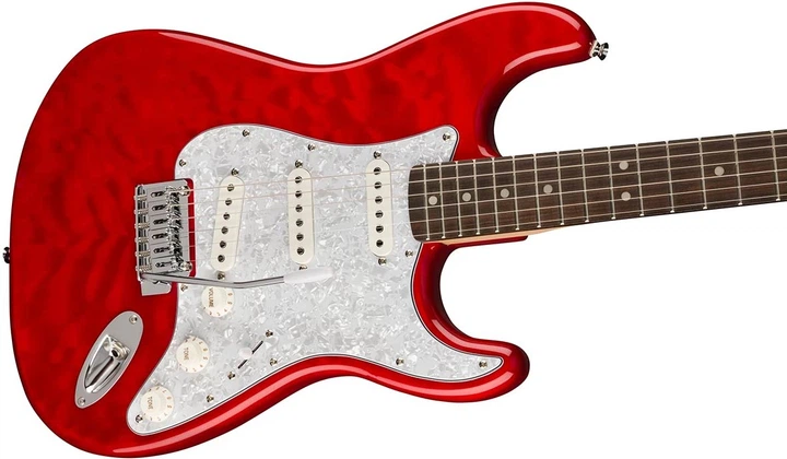 Электрогитара SQUIER by FENDER AFFINITY SERIES FSR STRATOCASTER QMT CRIMSON RED TRANSPARENT - изображение 3